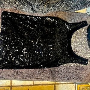 Black sequin tank